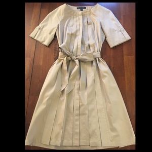 Brand New !! Khaki Pleated Brooks Brothers Dress